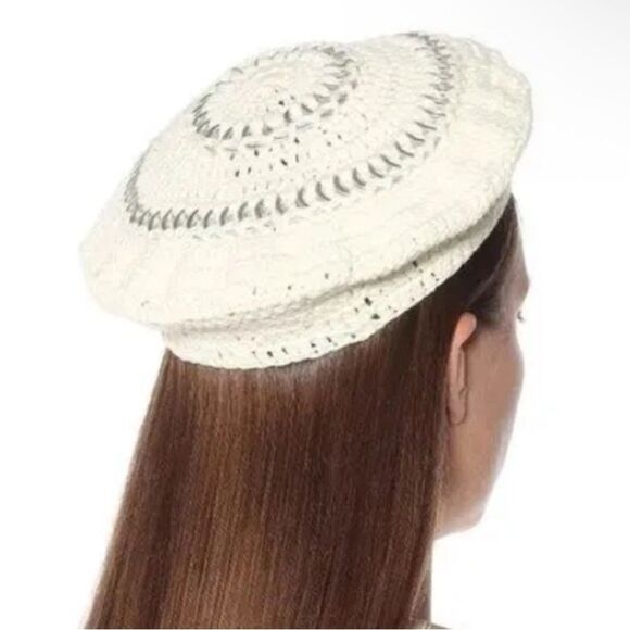 GANNI disc-embellished crochet beret NWT $195 main image 5